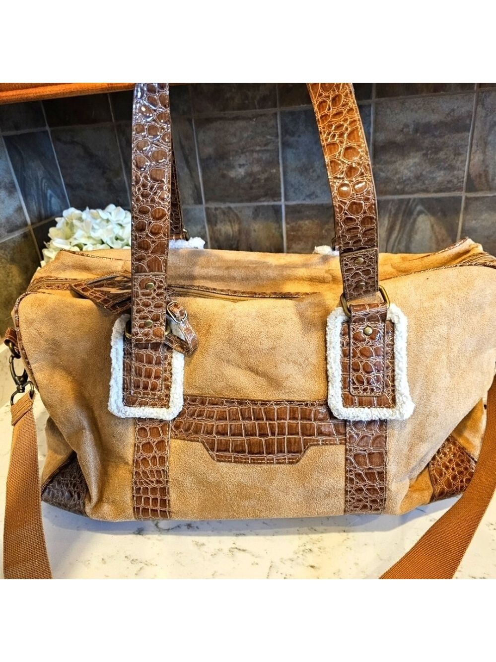 Bath and Body Works Sherpa Duffle Tote Bag